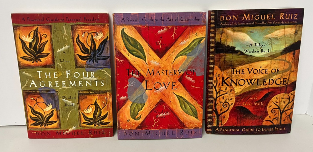 Lot of 3 Don Miguel Ruiz Voice of Knowledge Mastery of Love Four Agreements NEW