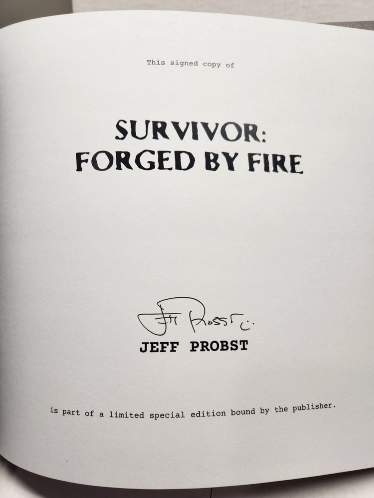 SURVIVOR Forged By Fire SIGNED 1st Edition Hardcover Book by Jeff Probst NEW
