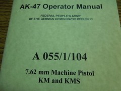 1972 East German AK-47 Operator Rifle Manual 68 Pages English Translation 
