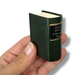 A Christmas Carol Charles Dickens tiny book leather hardcover w/slipcase 508pgs