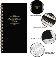 Salon Appointment Book – 15 Min Increments, 3 Cols, 200 Pages, 6.1“ X 11.54“,