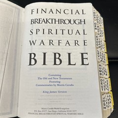Financial Breakthrough Spiritual Warfare Bible KJV Bonded Leather Morris Cerullo