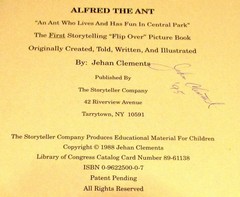 1988 Alfred The Ant by Jehan Clements SIGNED Spiral Bound Book 47 Pages RARE!!!
