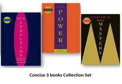 Robert Greene 3 Books Set [CONCISE] 48 Laws of Power, Mastery, Art Of Seduction