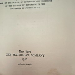 Antique Book „A Student’s History of Education“ 1926 HC Inscribed