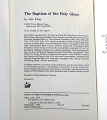 The Baptism of the Holy Ghost – Alan Kitay, 1988 sc, Word Aflame Press