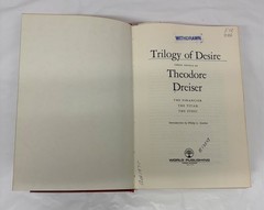 Trilogy of Desire: Three Novels Theodore Dreiser 1972 1st Edition Hardcover