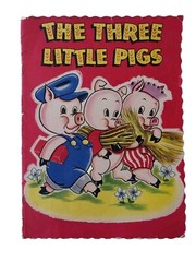 The Three Little Pigs Soft Cover 13×9.5″ 1951 Printed In USA Whitman Publishing