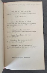 Vintage 1965 „History Of The Jews“ Poul Borchsenius Vols 1-5 1st Edition/Print
