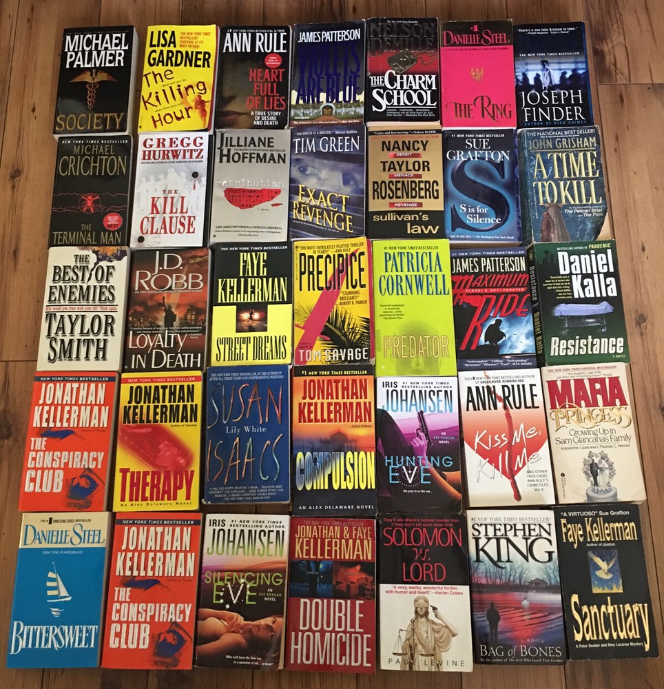 Lot Of 10 Suspense Crime Mystery Thriller Fiction Paperback Books Random Mix Lot