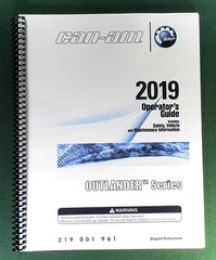 2019 Can-Am Outlander 650 Owner’s Manual: 220 Pages & Protective Covers!