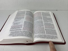NKJV Holy Bible New King James Version Red Leather-Soft GIANT PRINT Reference