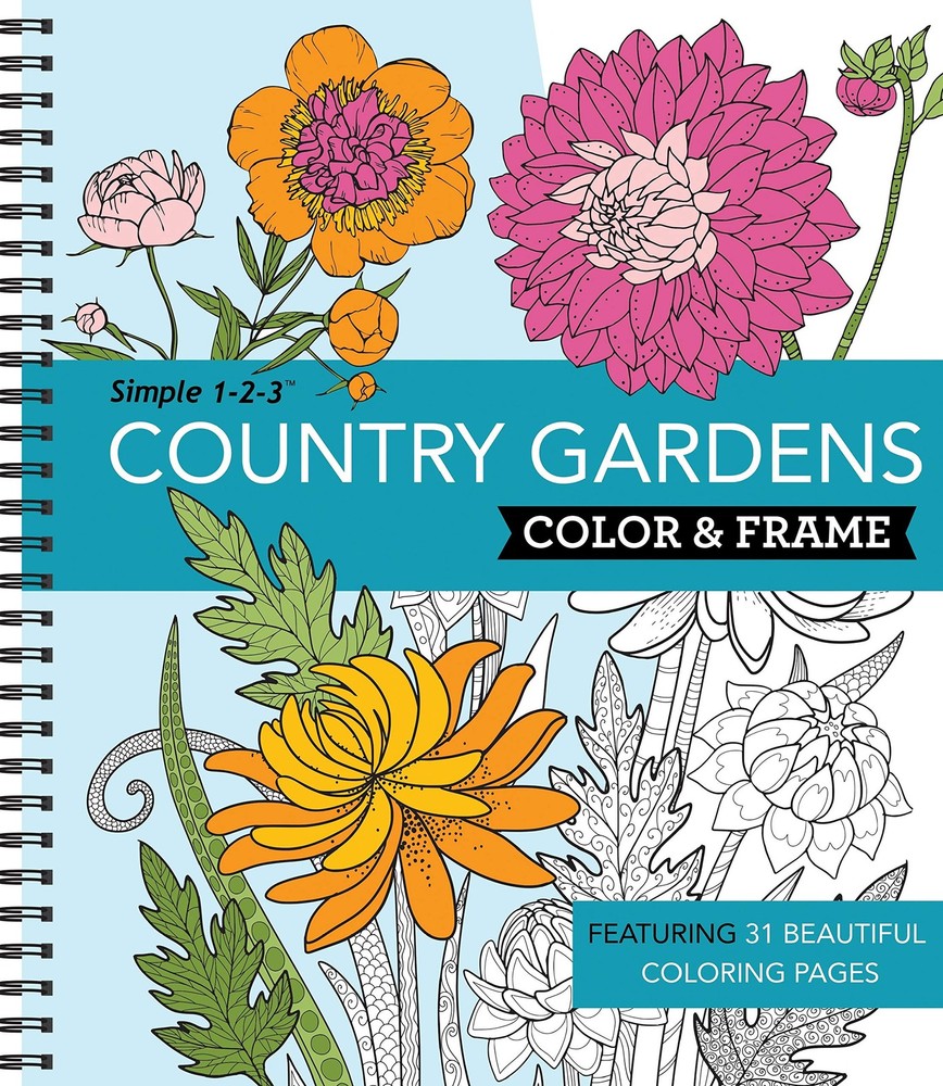 Color & Frame – Country Gardens (Adult Coloring Book)