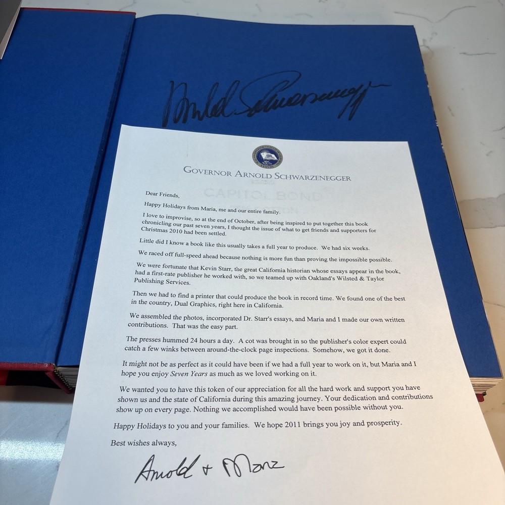 SIGNED by Arnold Schwarzenegger Seven Years 1st edition 2010 HC/DJ