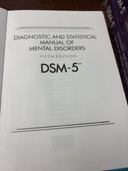 Diagnostic and Statistical Manual of Mental Disorders, 5th Edition: DSM-5- PB