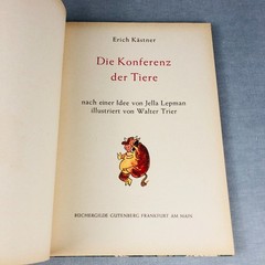 1949 German Childrens Book Die Konferenz Der Tiere Erich Kästner & Walter Trier