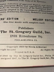 The St. Gregory Hymnal and Catholic Choir Book, Singers‘ Edition, Melody Edi…