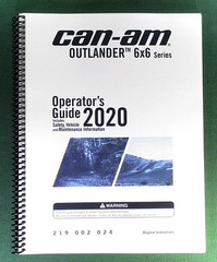 2020 Can-Am Outlander 650 6X6 Owner’s Manual: 220 Pages & Protective Covers!