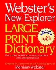 Webster’s New Explorer Large Print Dictionary – Hardcover – GOOD