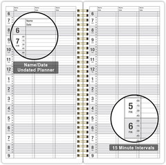 Salon Appointment Book – 15 Min Increments, 3 Cols, 200 Pages, 6.1“ X 11.54“,