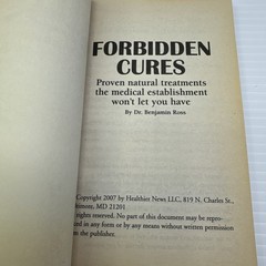 Forbidden Cures Proven Natural Treatments Dr. Benjamin Ross 2007 PB Health