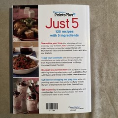 WeightWatchers PointsPlus Just 5 Ingredients Cookbook~208 pages 2011 Illustrated