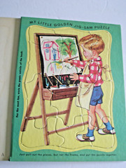 Little Golden Book Jerry At School Complete Puzzle „A“ 1st Edition 1950 #94