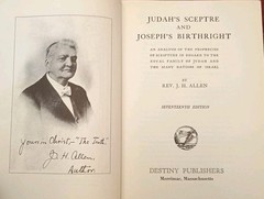 Judah’s Sceptre and Joseph’s Birthright by J. H. Allen Vtg HC 17th Edition book
